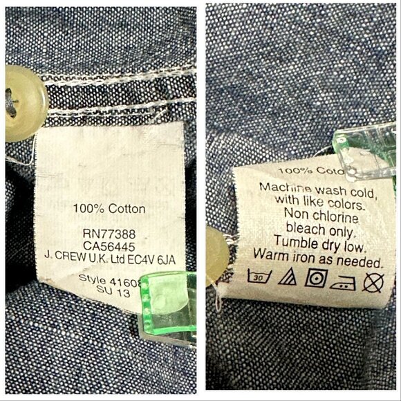 J. Crew  Men’s Chambray Button UP 2 Pocket Short Sleeve Shirt XL Cotton - Picture 6 of 11
